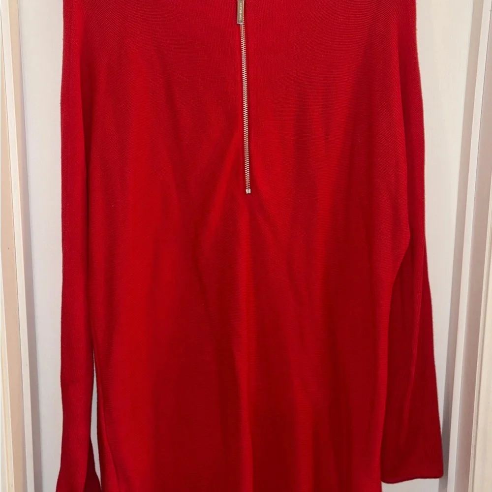 Michael Kors Vibrant Red Crew Neck Sweater Dress